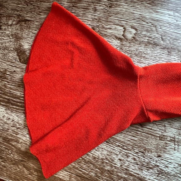 Free People Talk About It Coral Long-sleeve Mini Dress Flare Sleeves Size M - Picture 9 of 12